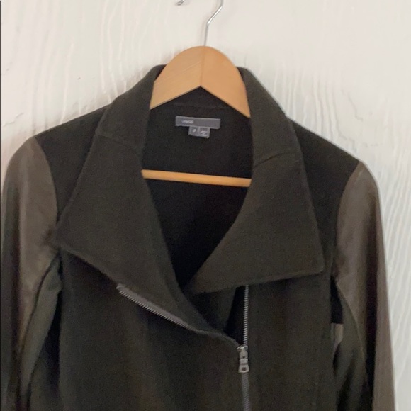 Vince leather and wool Moto jacket - Picture 2 of 5